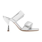 Gia Borghini Metalliska Läder Sandaler Aw23 White, Dam