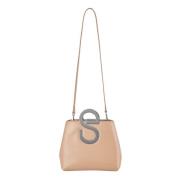 Stine Goya Denim Mini Tote Väska med Metallhandtag Beige, Dam