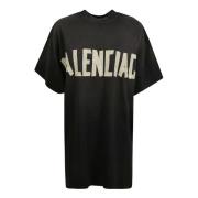 Balenciaga Dubbel Front T-Shirt Kollektion Black, Dam