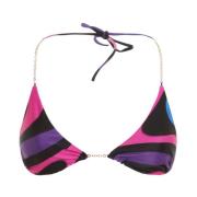 Emilio Pucci Svart Röd Bikini Bh Triangel Design Multicolor, Dam