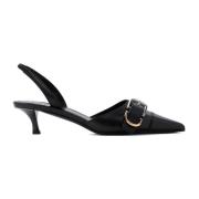 Givenchy Svarta Läder Slingback Sandaler Black, Dam