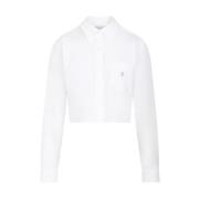 Givenchy Vit Bomullsskjorta med 4G Logo White, Dam