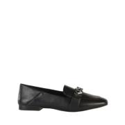 Michael Kors Läder Loafers med Metall Logo Detalj Black, Dam