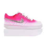 Nike Handgjorda Vita Rosa Sneakers Anpassade Pink, Dam