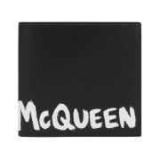 Alexander McQueen Svart Läderplånbok med Logotyp Black, Herr