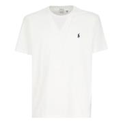 Ralph Lauren Vit Bomull T-shirt med Broderad Pony White, Herr