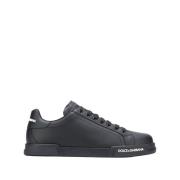 Dolce & Gabbana Svarta Portofino Nappa Sneakers Black, Herr