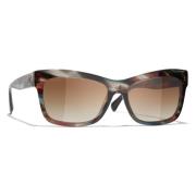 Chanel Brun Gradient Solglasögon med Enhetslinser Brown, Dam