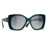 Chanel Ikoniska solglasögon med enhetliga linser Green, Unisex
