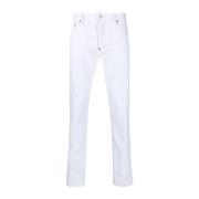 Dsquared2 Slimmade Vita Jeans med Klassisk Design White, Herr