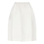 Marni Vit Bomullskjol Elastisk Midja Fickor White, Dam