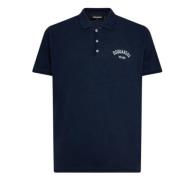 Dsquared2 Logo Print Polo T-shirts Blue, Herr