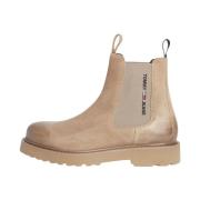 Tommy Hilfiger Suede Chelsea Boots Logo Print Cracked Earth Beige, Her...