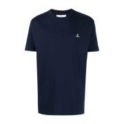 Vivienne Westwood Blå T-shirts och Polos med Orb Logo Blue, Herr