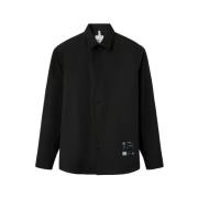 Oamc Svart Vävd Mark Skjorta Button-Down Black, Herr