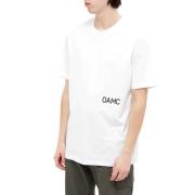Oamc Abstrakt Grafisk Stickad T-shirt White, Herr