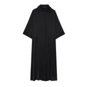 Anine Bing Kortärmad klänning Julia midi silke Black, Dam