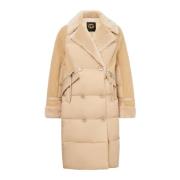 Cesare Gaspari Quiltad Kappa Oversize Stil Beige, Dam