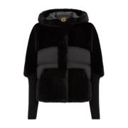 Cesare Gaspari Lyxig Faux Fur Jacket - Svart Black, Dam