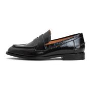 Cesare Gaspari Block Heeled Loafers - Patent Black Black, Dam