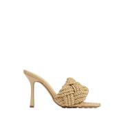 Bottega Veneta Heeled Mules Beige, Dam