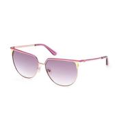 Guess Metall Cat-Eye Solglasögon Pink, Dam