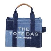 Marc Jacobs Blå Denim Handväska med Logotyptryck Blue, Dam
