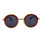 Mykita Vintage Runda Solglasögon Röd/Guld Multicolor, Unisex