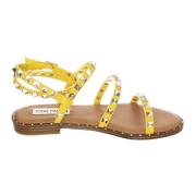 Steve Madden Låg Profil Multifärgad Läder Sandaler Yellow, Dam