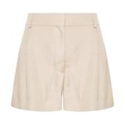 Stella McCartney Broderade Shorts i Lättvikts Viskos Beige, Dam