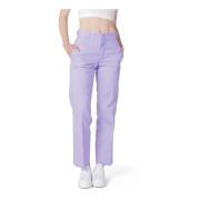 Dickies Lila Dragkedja & Knapp Byxor Purple, Dam