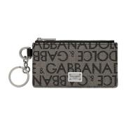 Dolce & Gabbana Logo Plånbok med Dragkedja i Läder Black, Herr