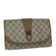 Gucci Vintage Pre-owned Canvas kuvertvskor Beige, Dam