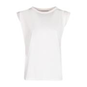 March23 Leighton T-shirt med Unika Skulderdetaljer White, Dam