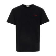Alexander McQueen Snygg Svart Bomull T-shirt Black, Herr