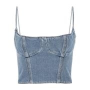 Magda Butrym Stilig Denim Bodice Top Blue, Dam