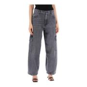 Haikure Cargo Jeans med Lastfickor Gray, Dam