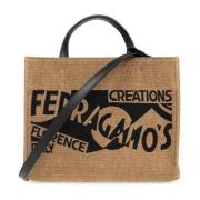 Salvatore Ferragamo ‘Sign S’ shopper väska Beige, Dam