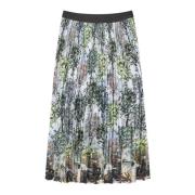 Munthe Charming Midi Kjol Dust Green Multicolor, Dam