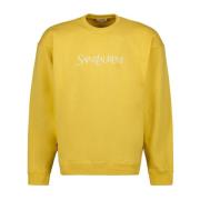 Saint Laurent Broderad Logga Sweatshirt Yellow, Herr