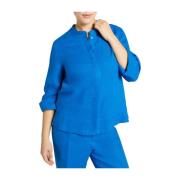 Elena Mirò Blå Elegant Skjorta Overseas Stil Blue, Dam