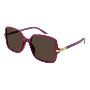 Gucci Burgundy/Brown Solglasögon Gg1449S Brown, Dam