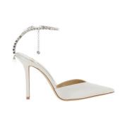 Jimmy Choo Vita klack sandaler Saeda 100 White, Dam