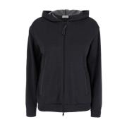 Brunello Cucinelli Grå Hoodie i Silkebomull Gray, Dam