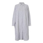 Lollys Laundry Blårandig Skjortklänning Gray, Dam