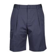 Fendi Golf Shorts med Fickor och Veck Blue, Herr