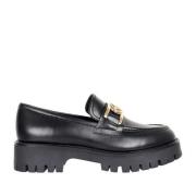 Guess Svarta Läder Ilary Slip On Loafers för Kvinnor Black, Dam