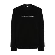 Stella McCartney Svart Logo Print Crew Neck Sweater Black, Dam