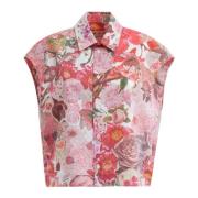 Marni Poplin ärmlös skjorta med requiem-tryck Multicolor, Dam