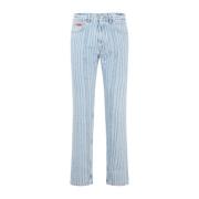 Martine Rose Blå Pinstripe Straight Leg Jeans Blue, Herr